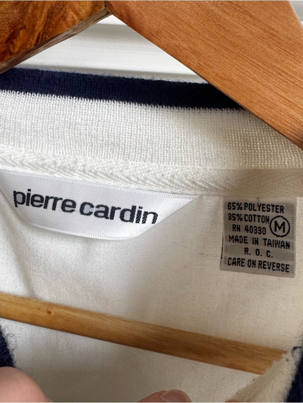 Pierre Cardin Mens Sorts Sleeve Color Block Preppy 90s Polo Shirt Medium - Picture 4 of 4